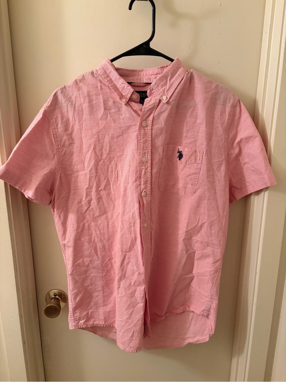 U.S. Polo Assn. Pink Short-Sleeve Button-Down Oxford Shirt